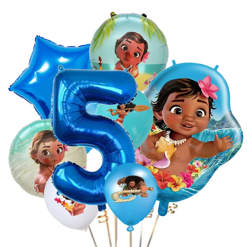 Disney Moana Balloons Set Kids Girls Birthday Party Decorations Baby Shower Maui Inflatable Helium Globos Supplies