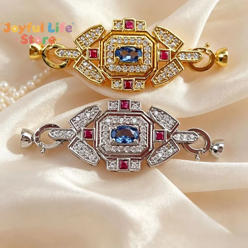 Hot Copper-Plated High-End Light Luxury Gem Pearl Sweater Chain Extension Buckle Diy Jewelry Making Materials Accessory