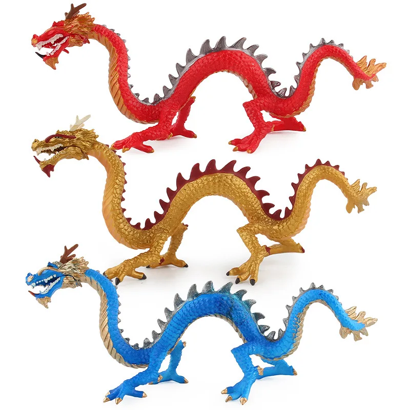 1Pc Chinese Mythological Simulation Loong Model Fun Fierce Sea Dragon Dancing Dragon Hand Model Decoration Children's Toys Gifts