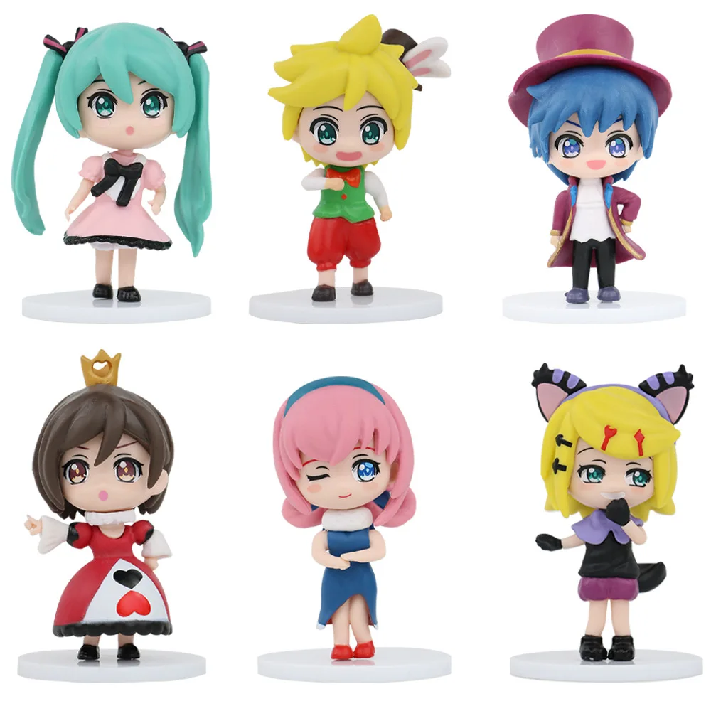 6 teile/satz Anime Hatsune Miku Kaito kawaii Q version geheime wunderland Action Figure PVC Modell Spielzeug puppe Decor Sammeln Geschenke