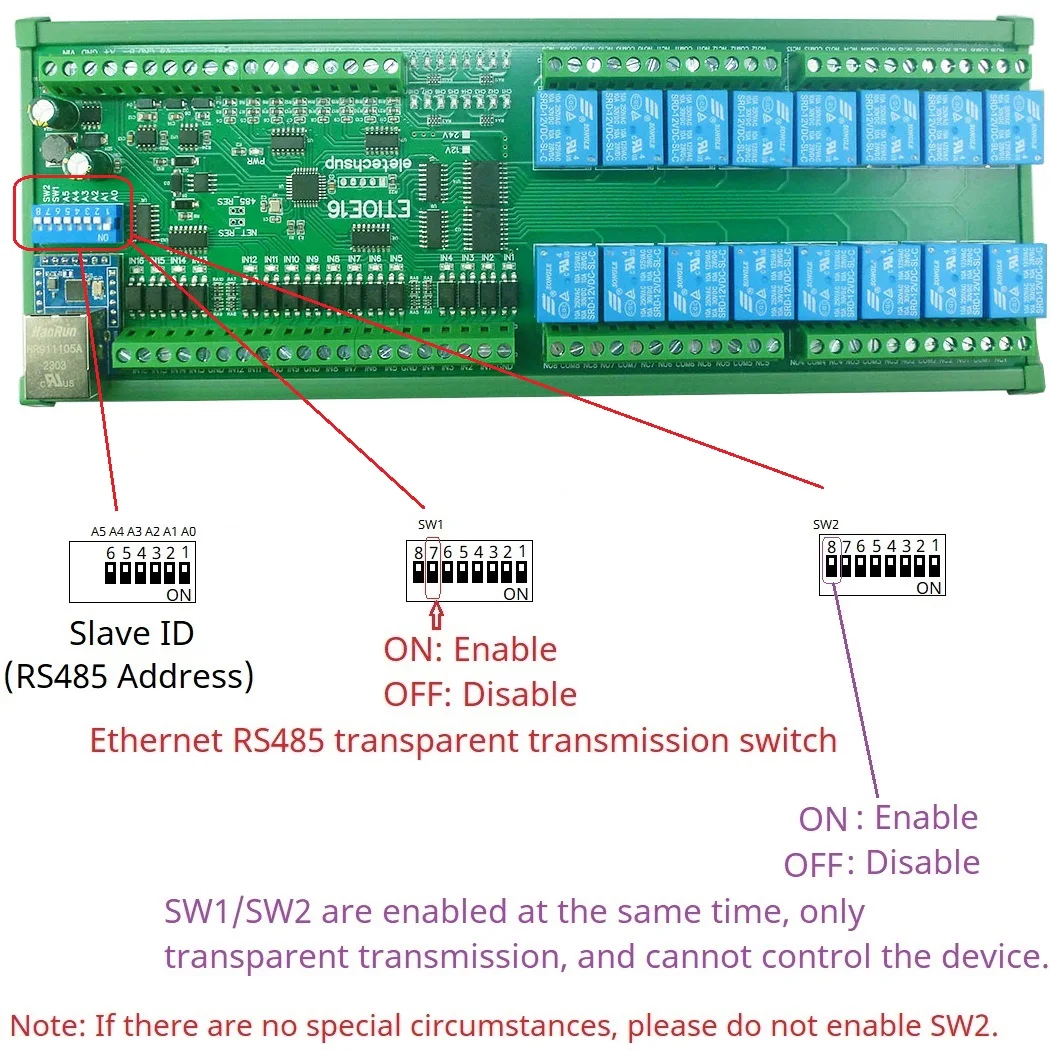 4/8/16CH Digital Analog Ethernet Remote I/O Modules Modbus RTU TCP/IP MQTT Network Controller 4-20MA 0-10V DAC Output Board