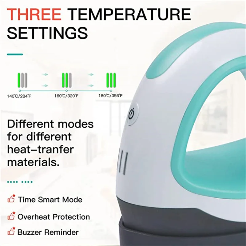 HTVRONT Portable MINI Heat Press Machine DIY Easy Heating Transfer Iron On Machines for Clothes Bags Hats Pads T-shirts Printing