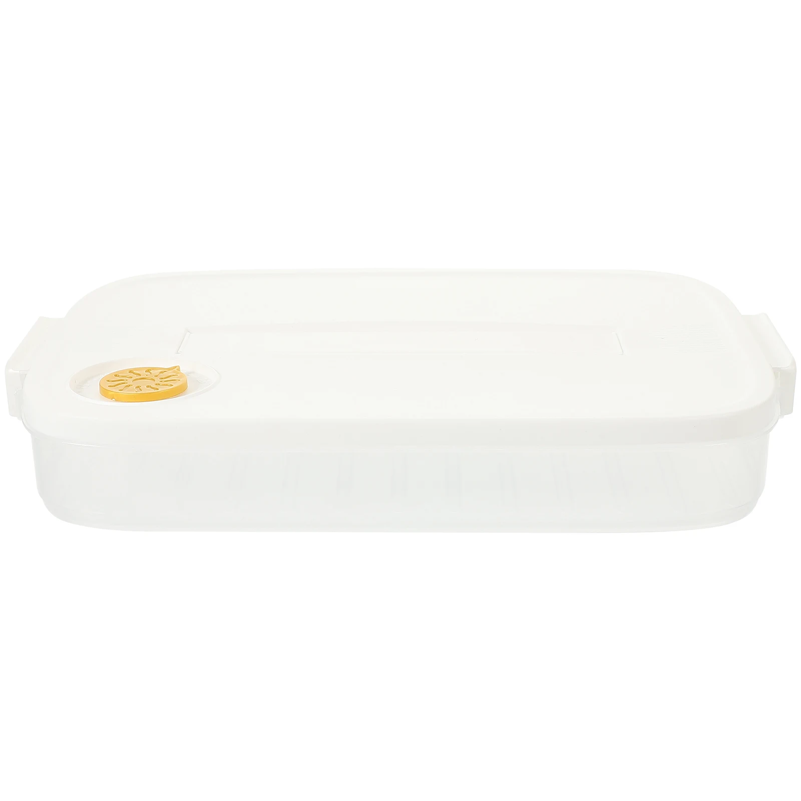 

Food Grade Preservation Box for 70 Dumplings Cream White One Layer Lid Fridge Container Freezer Storage Case Refrigerator