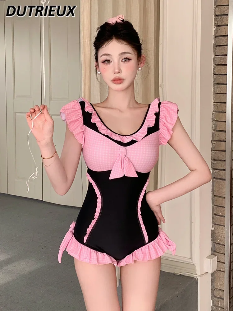 Swimsuits for Women 2024 New Fashion Thin Sweet Cute Girl One Piece Swimsuit Summer 2024 New Elegant Casual Ladies' Swimwear