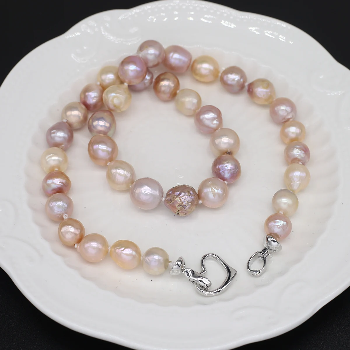 Natural Freshwater Pearl Necklace Baroque Round Exquisite Accessories Women Personality Necklace Girls Wedding Party Jewelry
