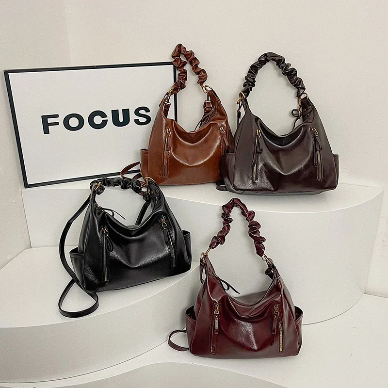 

Легкие роскошные милые женские сумки на плечо из искусственной кожи большой емкости на молнии, 2026, модная универсальная нежная сумка высокого качества для поездок на работу