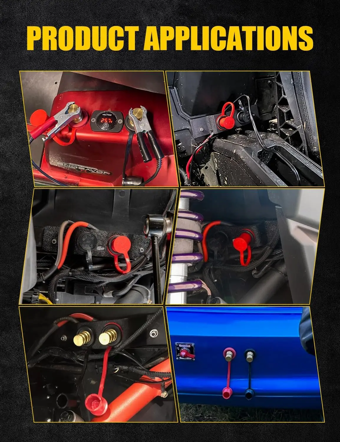 Battery Jump Post Kit with Remote Terminals & Extension Relocation for Can Am X3 RZR UTV ATV Truck Trailer