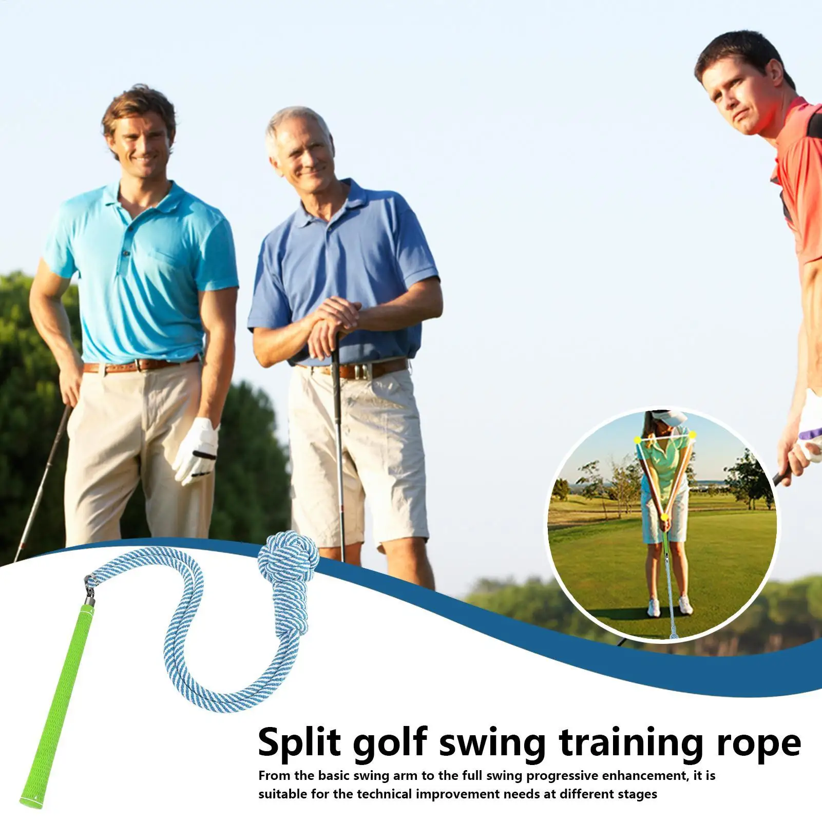 

Golf Swing Rope Training Aid Golf Speed Trainer Portable Professional Rope For Men Golfer Practice Indoor Outdoor Game