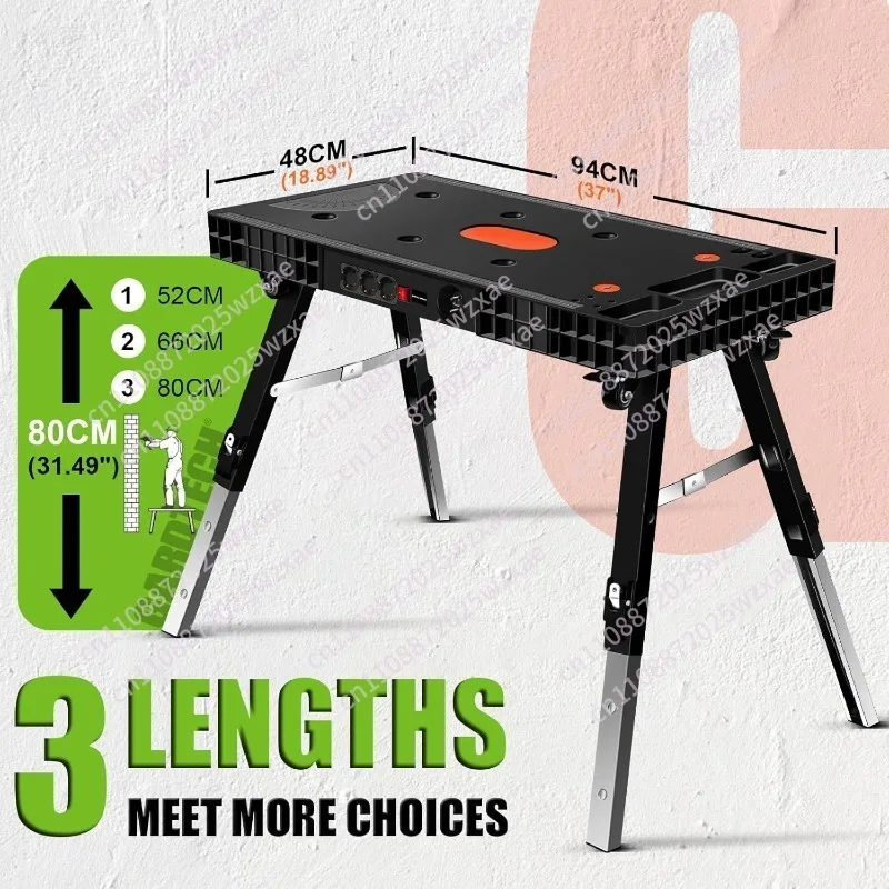 Can be equipped with power tool position Woodworking decoration Portable console 5-in-1 multi-function workbench