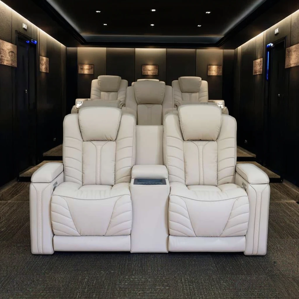 

#Theater Electric Recliner Leather Sofa Set 3 2 1 Furniture Living Room
