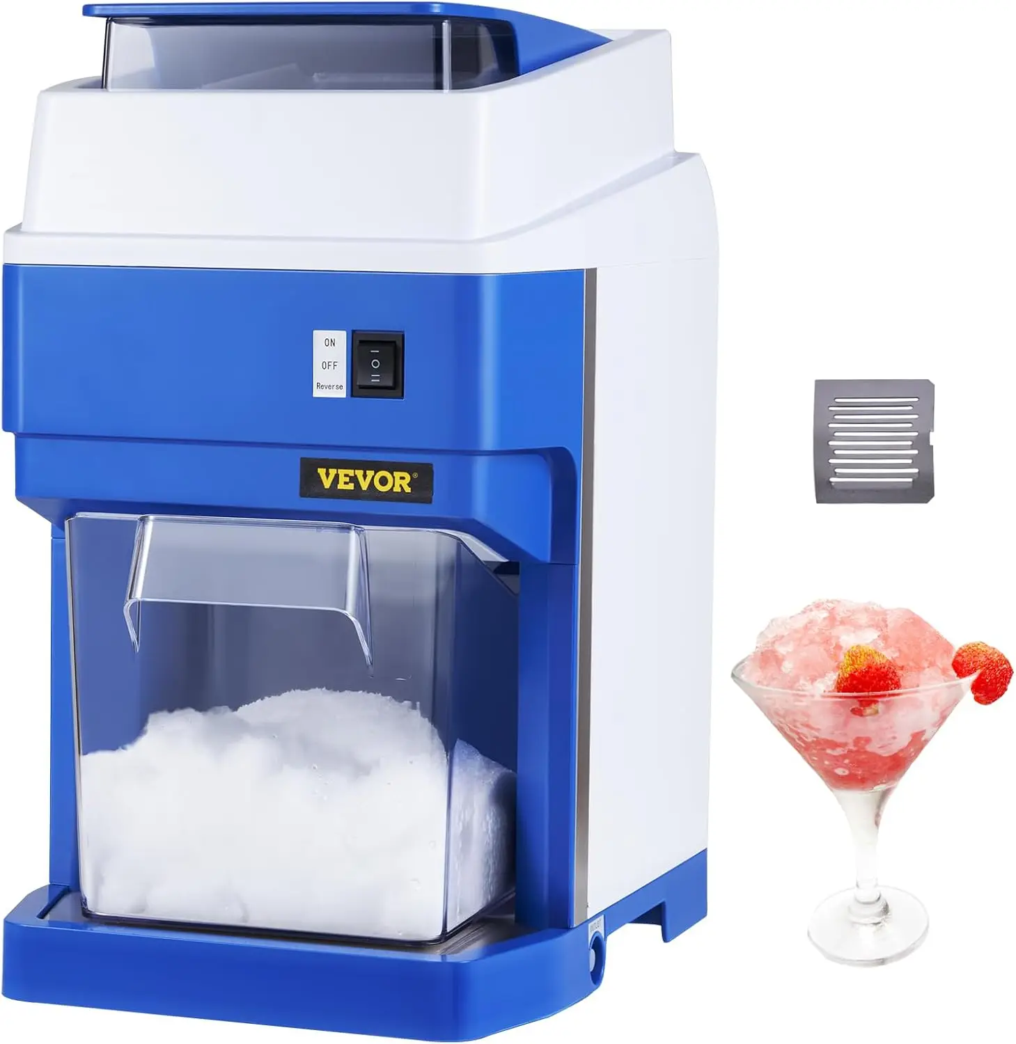 Commercial Ice Shaver Crusher, 265lbs Per Hour Electric Snow Cone Maker with 4.4lbs Ice Box, 650W Tabletop Shaved Ice Mach