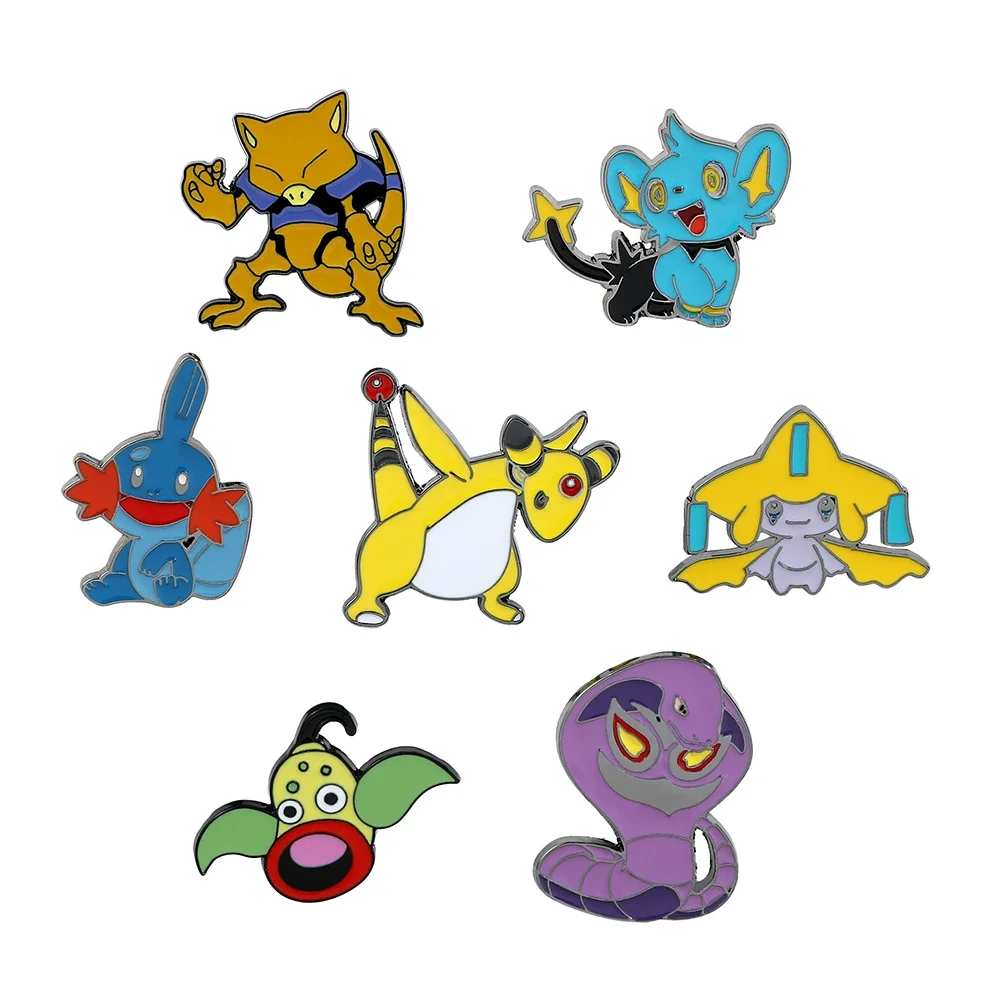 

7 шт., брошь в стиле аниме Jirachi, милая эмалированная булавка Mudkip, металлический значок, ювелирные изделия, рюкзак, аксессуары для одежды, праздничный подарок