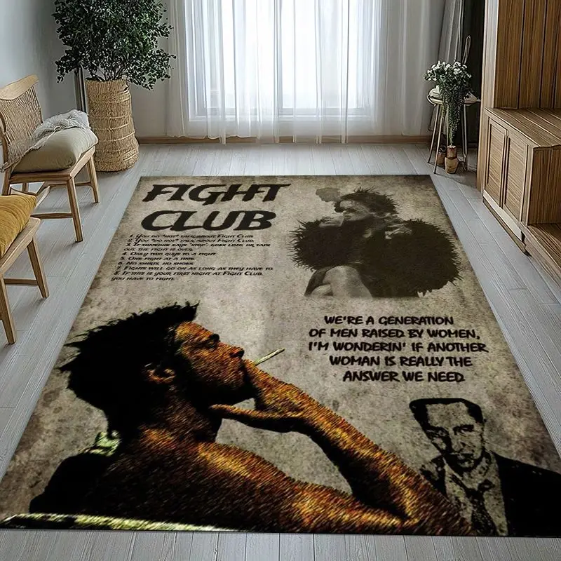 Classic Fight Club Movie Soft Non-Slip Large Area Rug for Living Room,Bedroom Playroom Carpet Mat for Sofa,Home Decor Gift