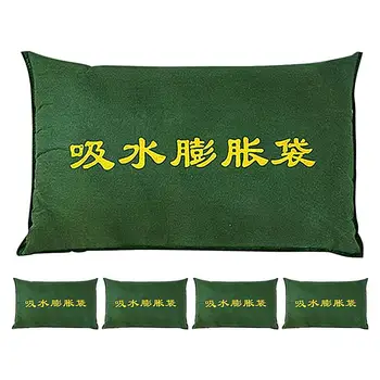 Barrera de prevención de inundación activada por agua, bolsa de arena reutilizable sin arena, bolsas absorbentes para el garaje y el hogar, 5 uds.