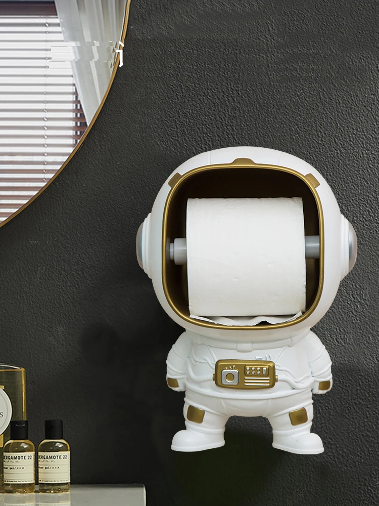 European Style Wall Hanging Astronaut Tissue Holder Paper Roll Toilet Home Decoration Accessories Fun Storage Rack