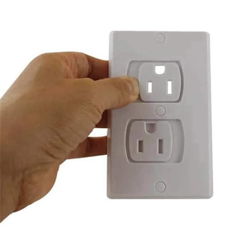 BHTS-Self-Closing Socket Cover, White Safety Wall Electrical Socket, Matching Screws, For Baby Protection.