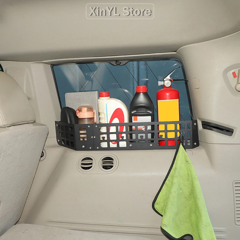 Car Rear Trunk Side Window Storage Barrier Rack Organizer For Jeep Grand Commander 2006-2010 Black Auto Interior Accessories
