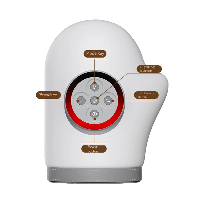 Massageador de mão para alívio do túnel carpo, compressão de calor, vibração, rolos de amassar, pulso, dedo, luvas de massagem portáteis