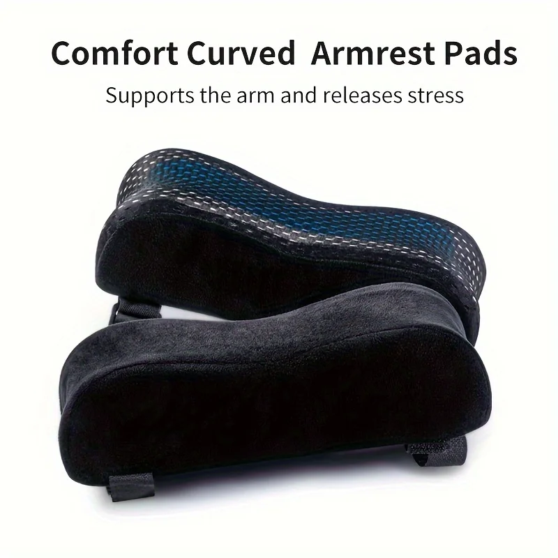Crystal Velvet Memory Foam Armrest Pillow for Office Gaming Chair, Sponge Gel Cushion Booster Pad with Ergonomic Support