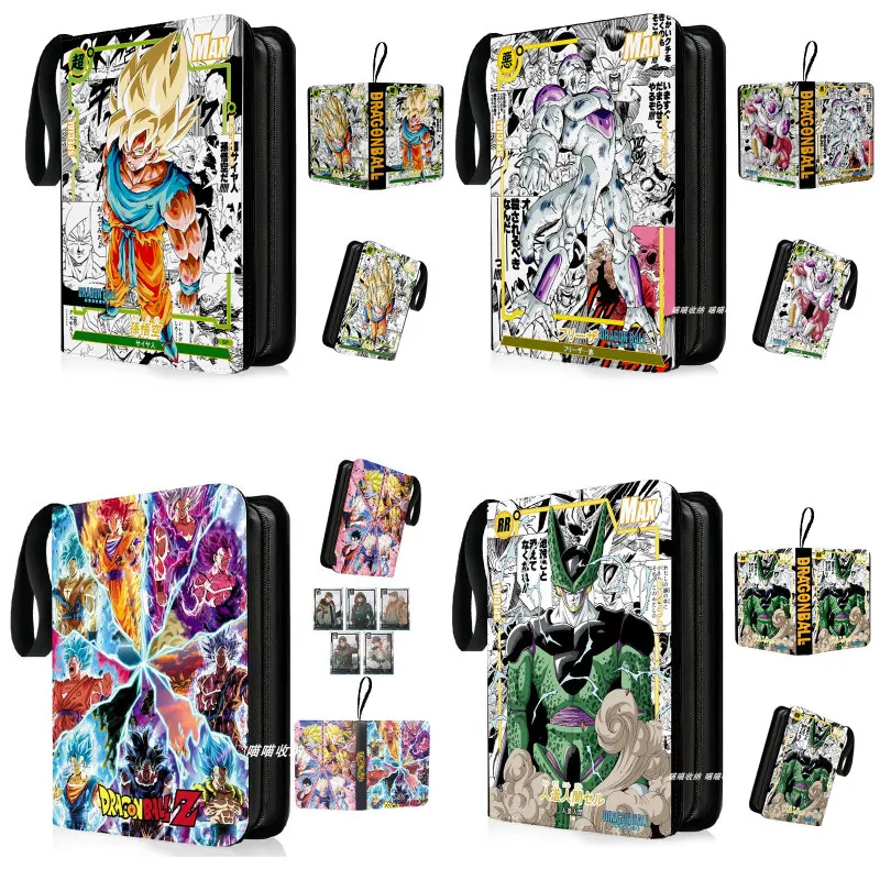 

Dragon Ball Card Binder 4-9 Pocket Trading Card Holder Anime Card Binder with 50 Inner Pages Zipper Holder Up To 400-900 Cards