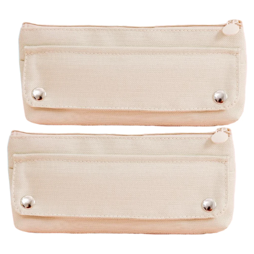

2 Pcs Oxford Cloth Pencil Case Large Capacity Zipper Pouch Stationery Travel Bag School Supplies Desk Organizer