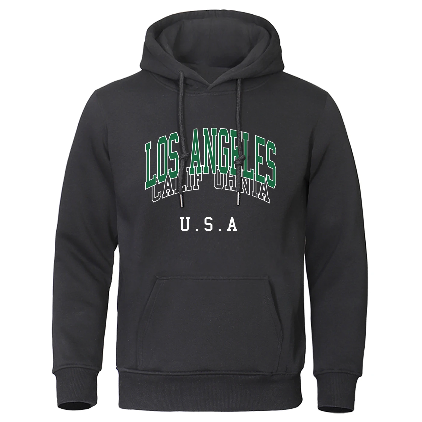 로스 앤젤레스 시티 편지 인쇄 후드 남성 봄 가을 포켓 블랙 까마귀 힙합 소프트 맨 Hoody 따뜻한 풀오버 의류