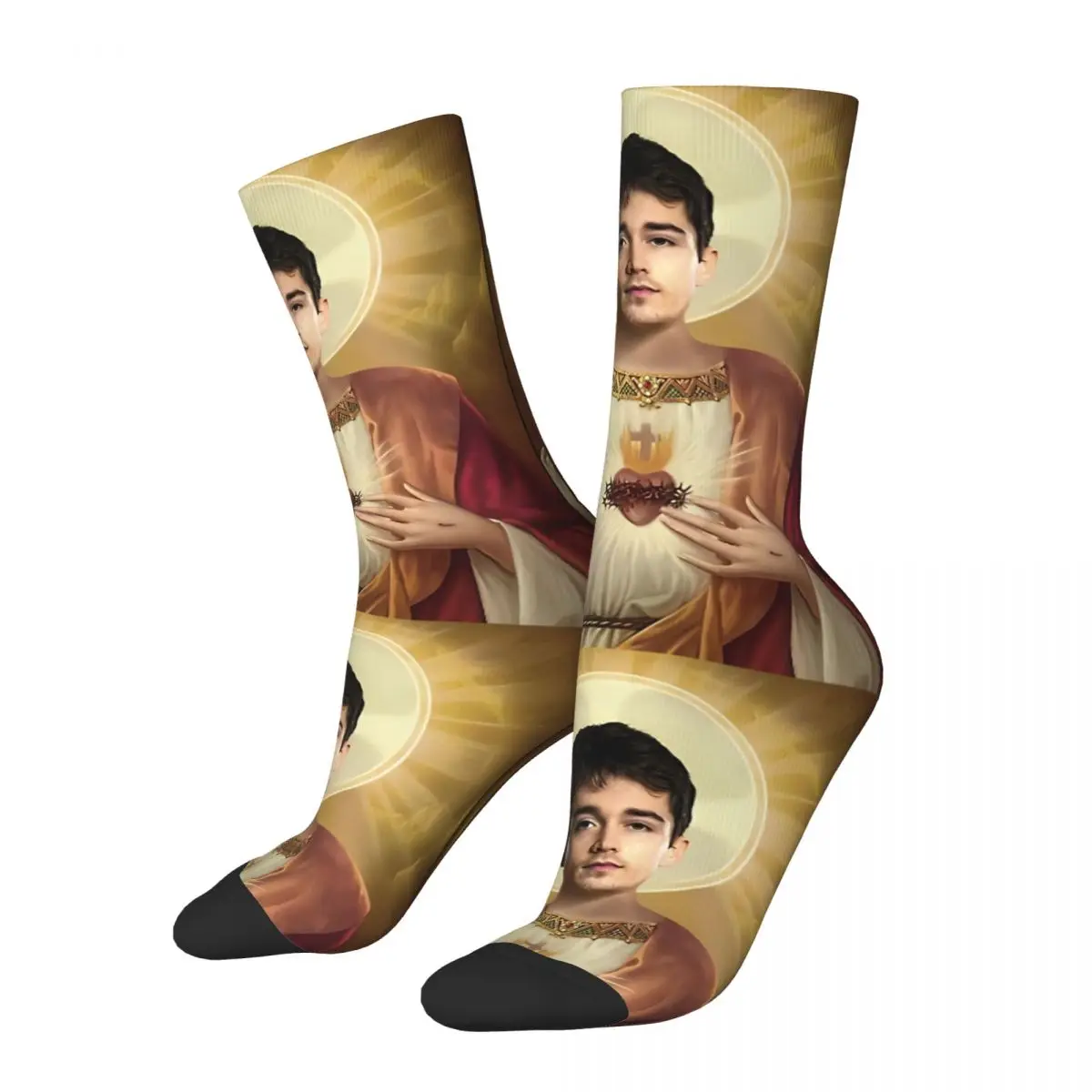 Couple Socks C-Charles L-Leclercs God Stockings Autumn Funny Breathable Socks Custom Running Sports Anti Skid Socks