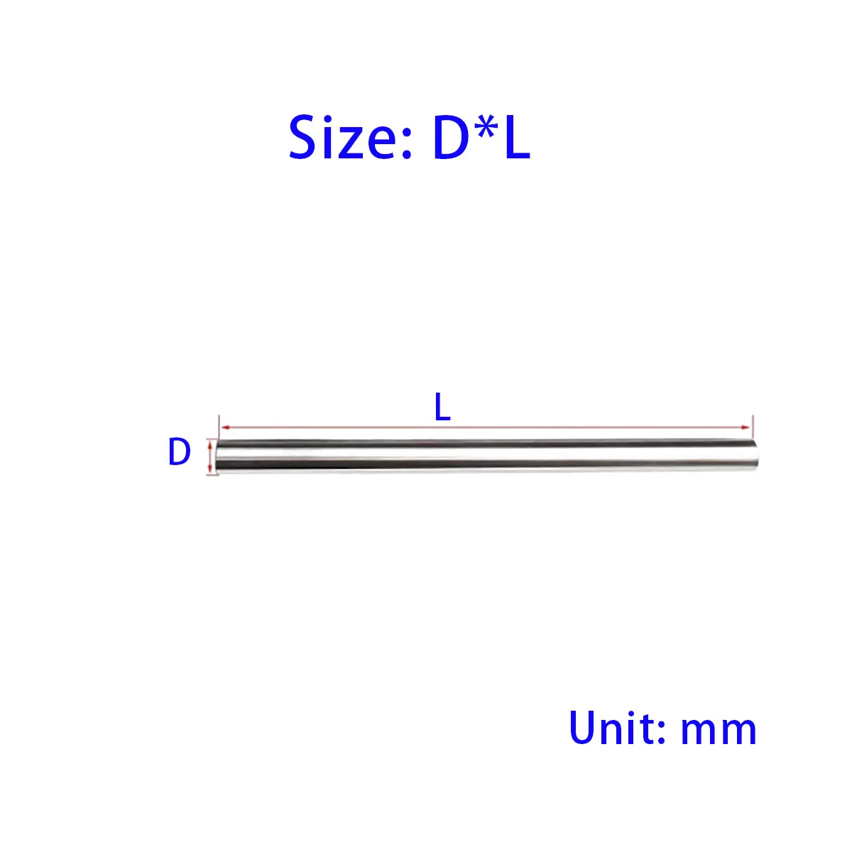 Diameter 4mm 5mm 6mm 8mm 9mm 10mm 11mm 12mm-16mm 304 Stainless Steel Rod Linear Axis Metric Round Rod Length 100/200/300/500mm