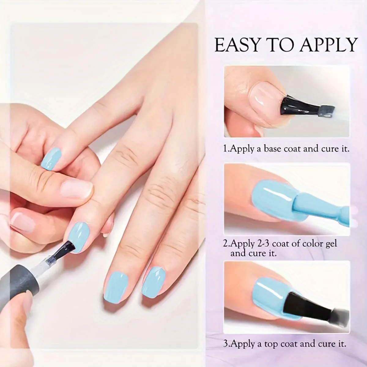 ชุดทาเล็บเจล VOKY 6 สี น้ํายาล้างเล็บแบบโฮมเมดสําหรับทาเล็บเจล LED ที่บ้าน ความจุ 7 มิลลิลิตร