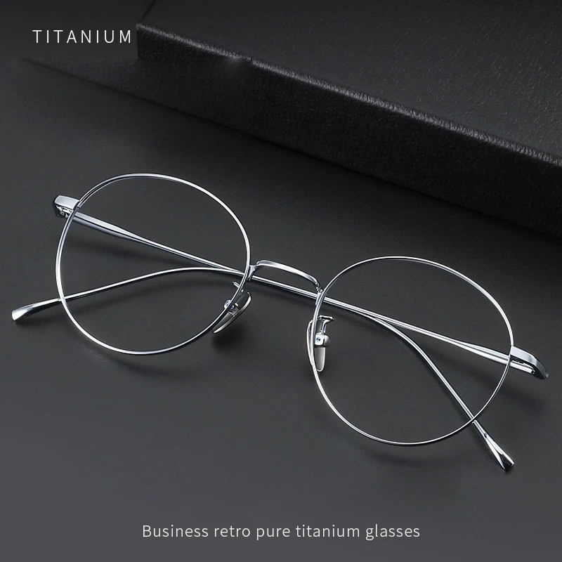 Ultra Light Titanium Eyewear Fashion Retro Round Eyeglasses Small Size Hyperopia Myopia Optical Prescription Frame Man Woman