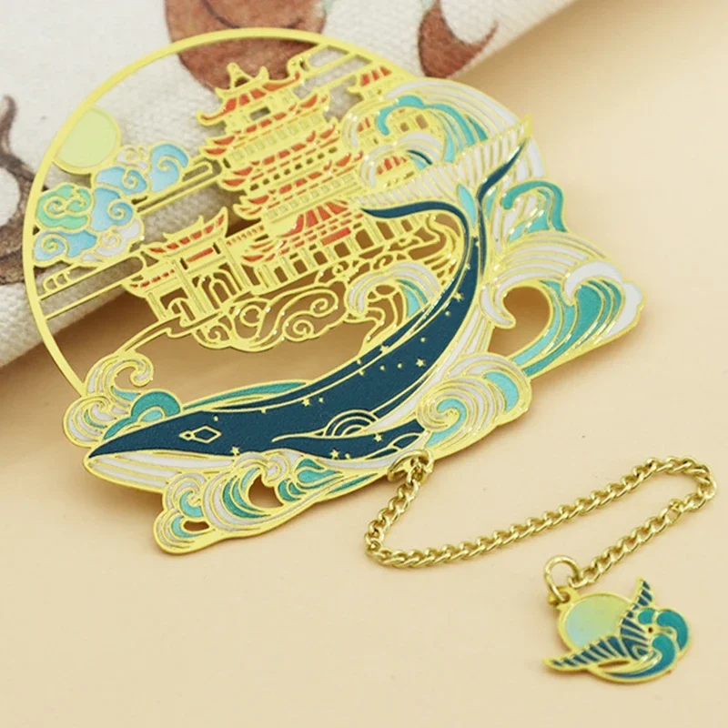 Chinese Design Brass Art Culture Book Clip Teachers'day Pendant Supply Student Delicate Simple Brass Pendant Bookmarks