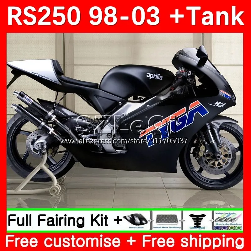 RS250RR For Aprilia RS 250 RS-250 RS250 RR 98 99 00 01 02 03 18No.22 RSV250 Matte Black 1998 1999 2000 2001 2002 2003 Fairings