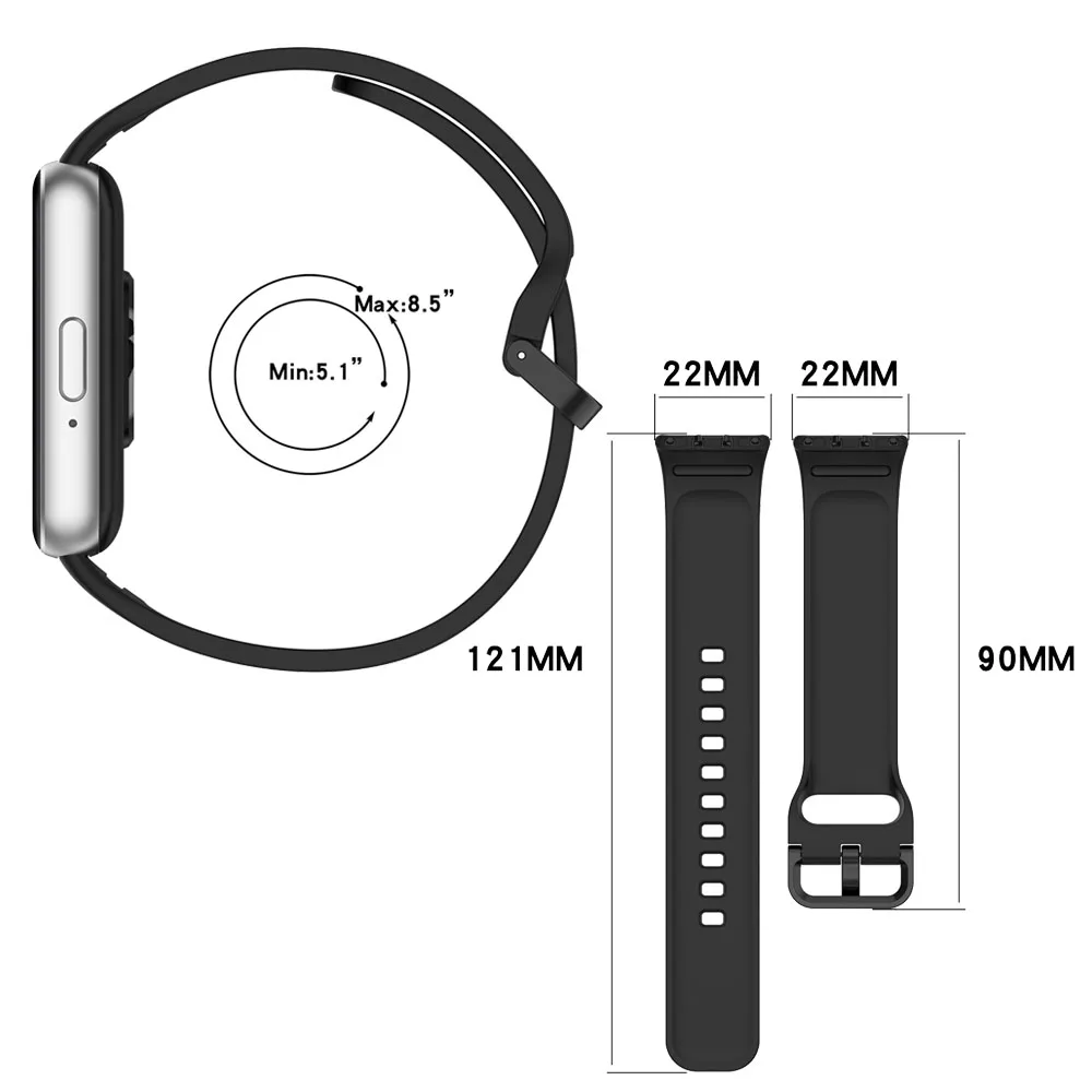 BEHUA Armband für Samsung Galaxy Fit 3 SM-R390 Fit3 SM R390 Uhrenarmband mit Hülle, verstellbares Silikon-Armband, Zubehör – Detail 3