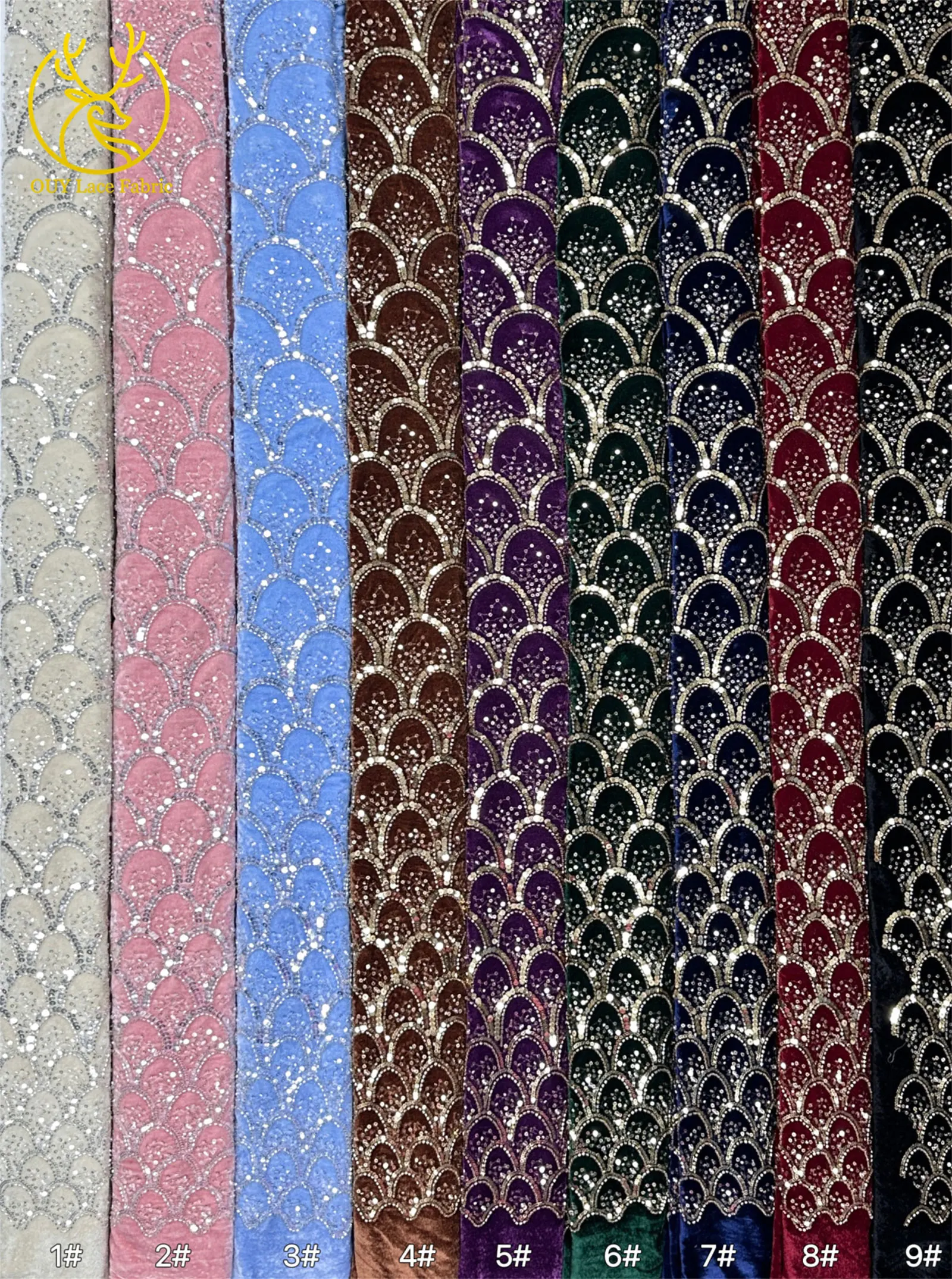 Schweizer Samtstoff mit handgemachter Stickerei und Perlen, 2026 Nigerianischer Pailletten-Spitzenstoff zum Nähen von hochwertigen Hochzeitskleidern – Detail 31