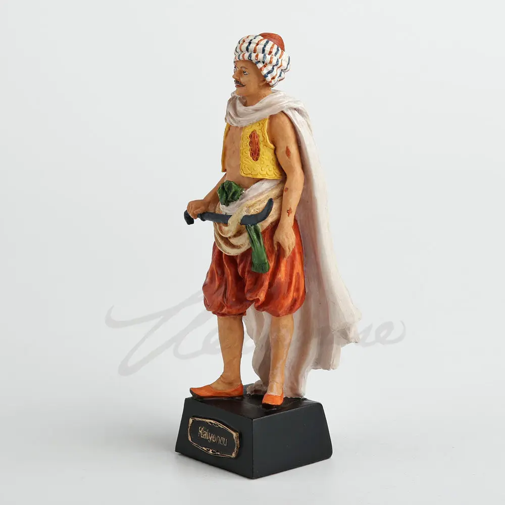 Oriental Merchant Figurine with Scimitar Hand-Painted Desert Wanderer Statue Historical Desktop Decor Unique World Traveler Gift