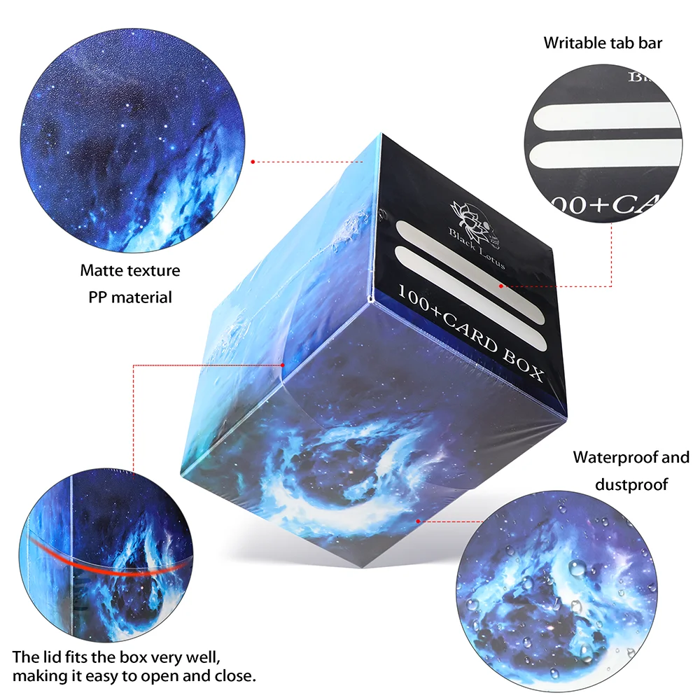 100+ BASIC LANDS Plastic Trading Card Box Holds Double-Sleeved Cards TCG/CCG Storage Card Deck Case for MTG/YGO With Two Divider view 4