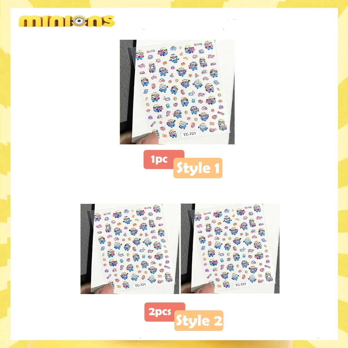 ملصق بانوراما على شكل رسوم متحركة وشخصية أنيمي مينيون مقاوم للماء ويمكن لصقها بشكل متكرر على الجدران دي #4