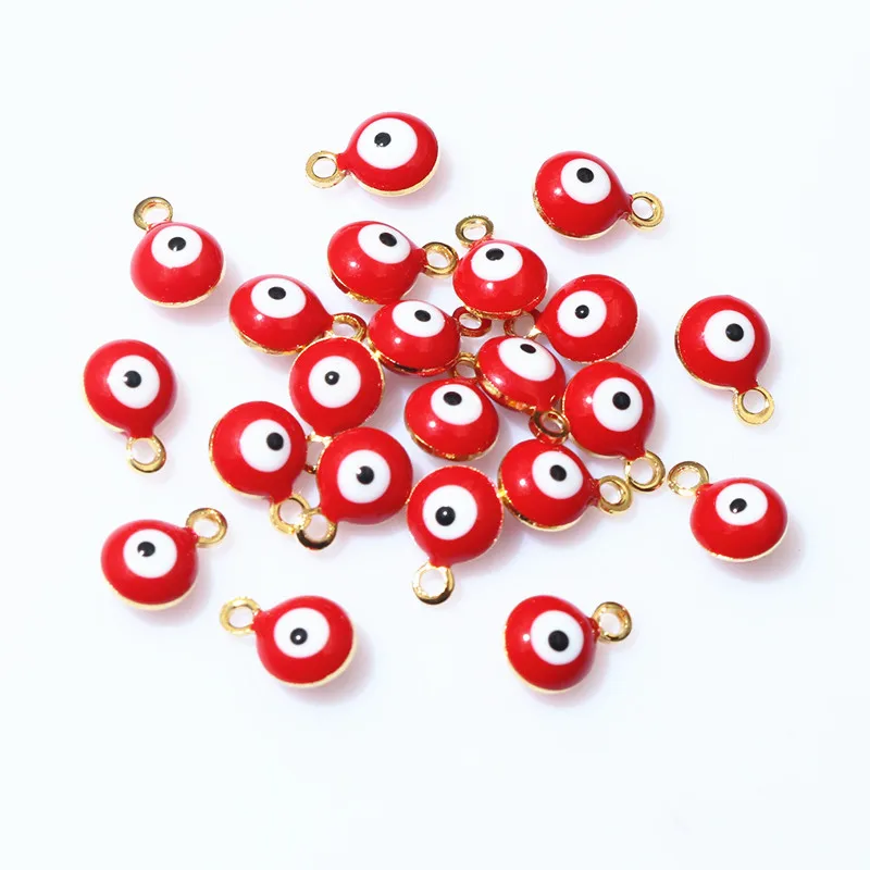 20pcs 8.5x6mm Enamel Evil Eyes Ball Charms Pendant Small DIY Jewelry Making Accessories Findings for Necklace Bracelet Earrings