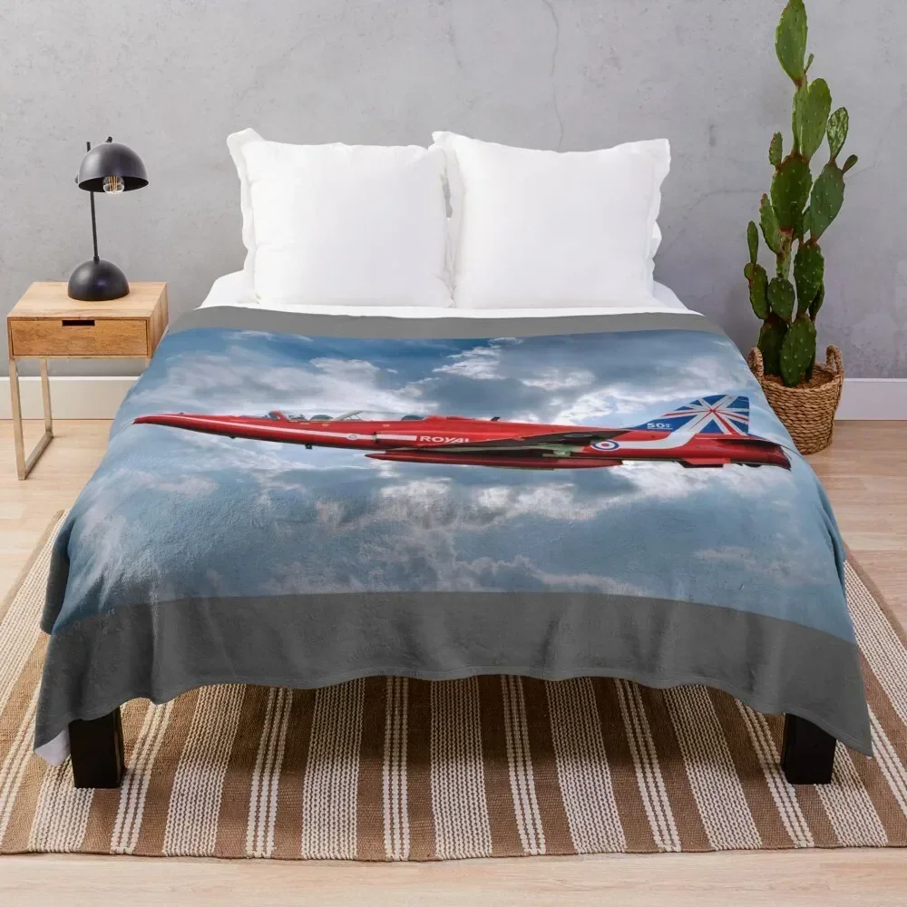 

Hawk T1A Red Arrows - 50 Display Season Colours Throw Blanket Color Fast Cozy Throw Blanket