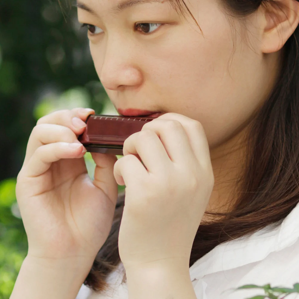 

1pc Blues Harmonica 20 Tone 10 Hole Metal Music Instrument Portable Waterproof Durable For Beginners Elegant Design
