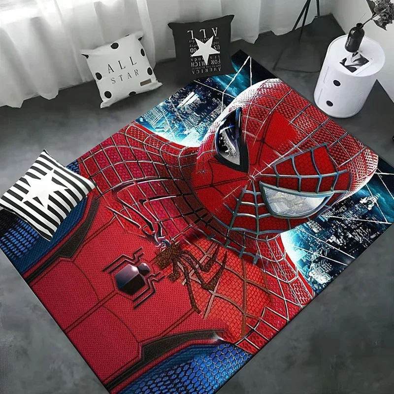 VIKAMA American Hero Spider Crystal Velvet Cartoon Decorative Carpet Bedroom Bedside Sofa Non-slip Machine Washable