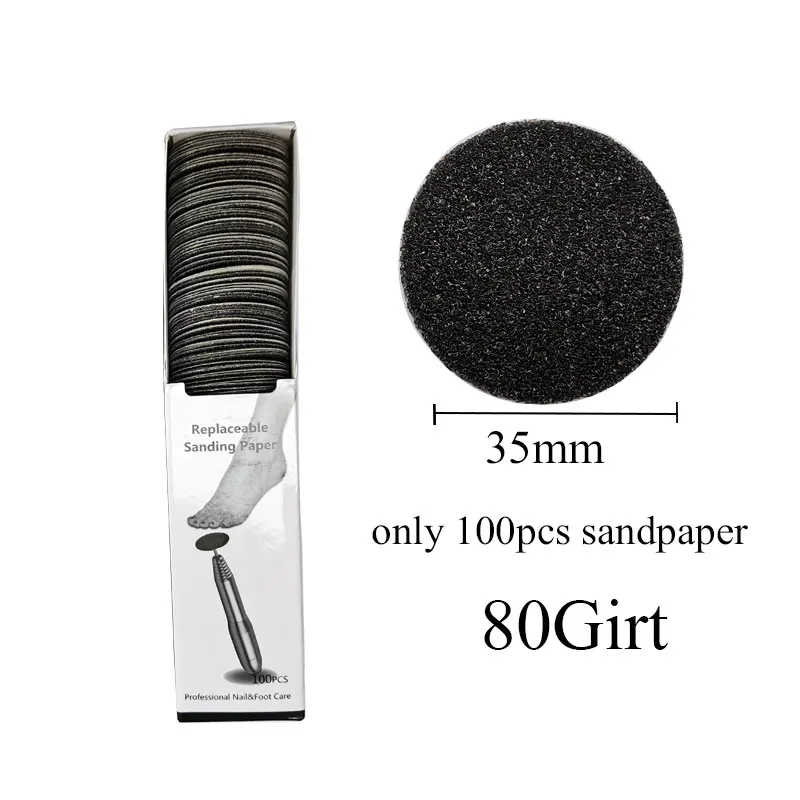 Foot Care Tools Sanding paper 35mm/25mm Round Nozzle Foot Rasp File Cuticle Dead Skin Remove Replace SandPaper Pedicure Tool