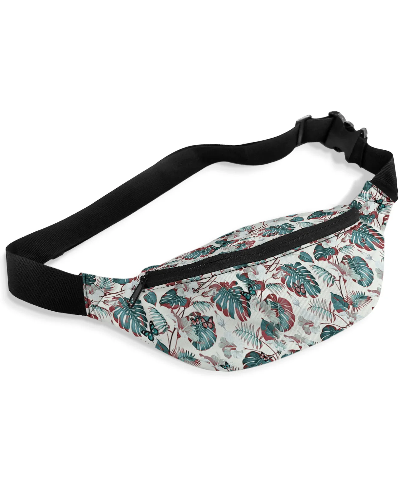 Turtle Back Plant Flower Butterfly Retro Men Women Waist Bag Fanny Pack Phone Belt Bag Wallet Pouch Waterproof Banana Hip Bags