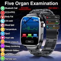 2025 New ECG+PPG Smart Watch Precise Uric Acid Blood Pressure Organ Body Analysis SmartWatch HD Call Men Watches Health Ms Clock