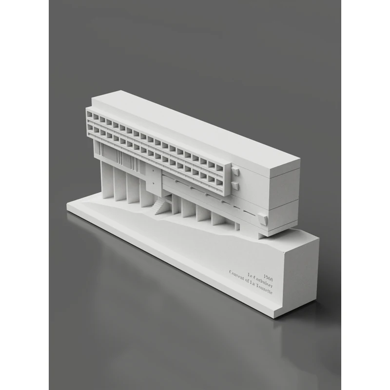 Le Corbusier, La Tourette Abbey, cement architectural model ornaments, modern and simple home living room desktop decorations