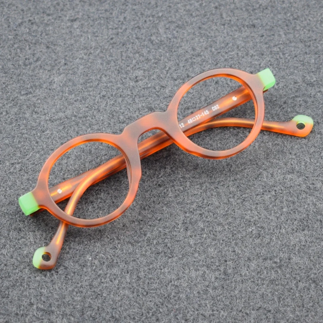 BETSION Belgium Small Oval Retro Acetate Eyeglasses Frames Rx-able Reading Glasses  Myopia Prescription Eyeglasses