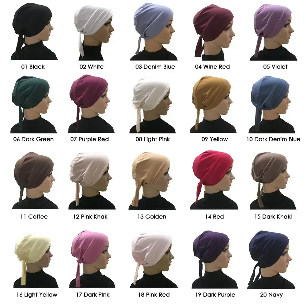 Cotton Under Scarf Hijab Inner Hat Women Muslim Bandana Beanie Bone Arab Bonnet Hats Cap Bandage Beanies Skullies Muslim