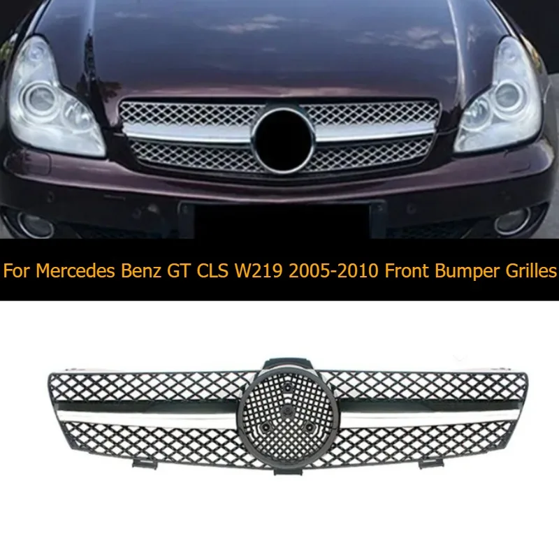

Front Double Line Grille Grill Replacement Grilles Grill Accessories For Mercedes Benz GT CLS W219 2005-2010