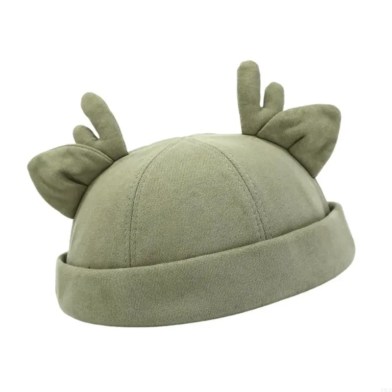 1xca Cool Brimless Breams Chapeau réglable Leon Hat Antler Ears Street Wear