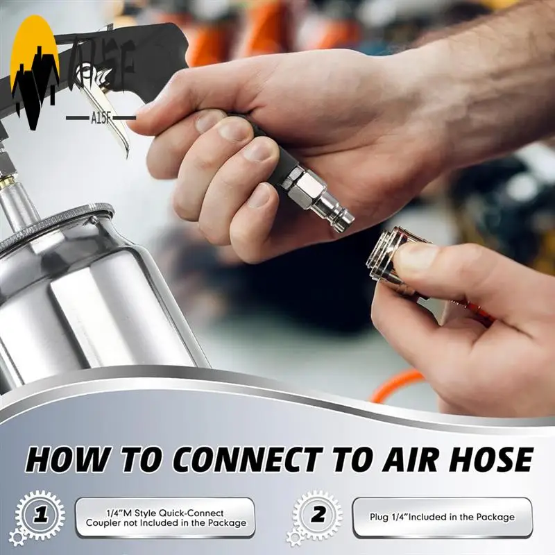 

A15F-2 Pack Air Primer Spraygun With 750Ml Suction Cup And Cleaning Brush, Automotive Application Sprayer Anti-Rust